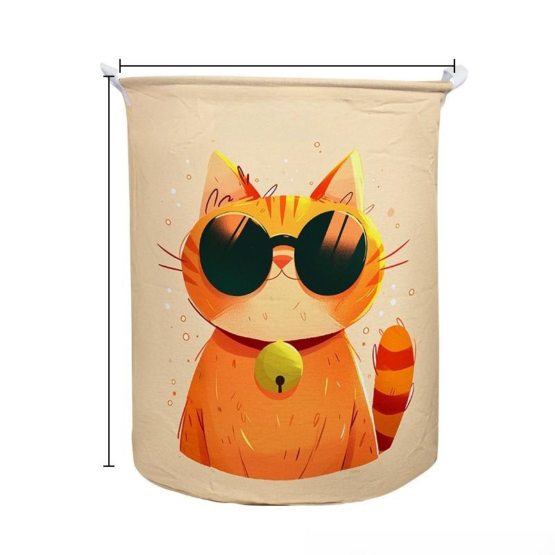 Großer, faltbarer Wäschekorb aus Oxford-Gewebe mit Cartoon-Tier-Design für Schlafzimmer und Zuhause