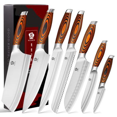 WILDMOK Professional 7-Piece Chef Knife Set for Home Commercial Kitchen German Steel Kitchen Knife with Sharp Blades