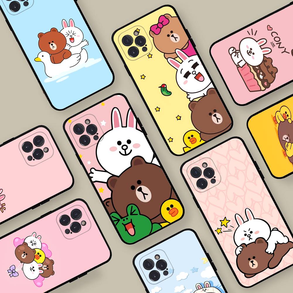 Cartoon Cute C-Cony B-Brown Phone Case For IPhone 16 15 14 13 12 11 17 Pro Max Simplicity Back TPU Soft Case