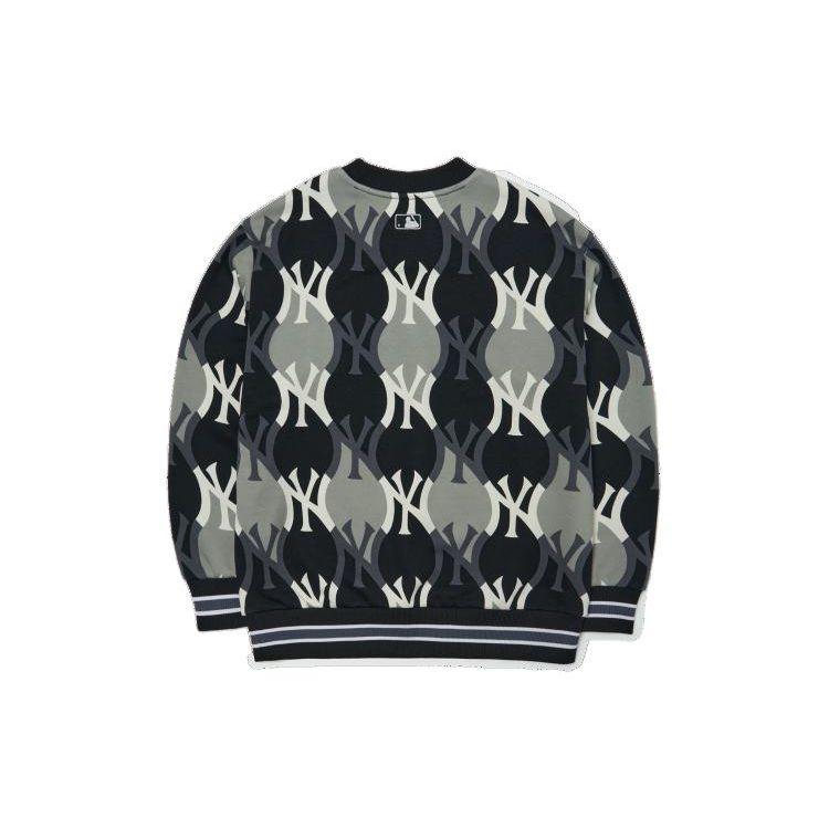 MLB FW22 Pattern Embroidered Crew Neck Pullover Long Sleeve Sweatshirt Unisex sweatshirt Black 3AMTY0124-50BKS