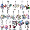 Colorful Cute Charms Bead Copper Cz Zircon Air Balloon Windmills Pendant Fit Original Bracelet Diy Jewelry