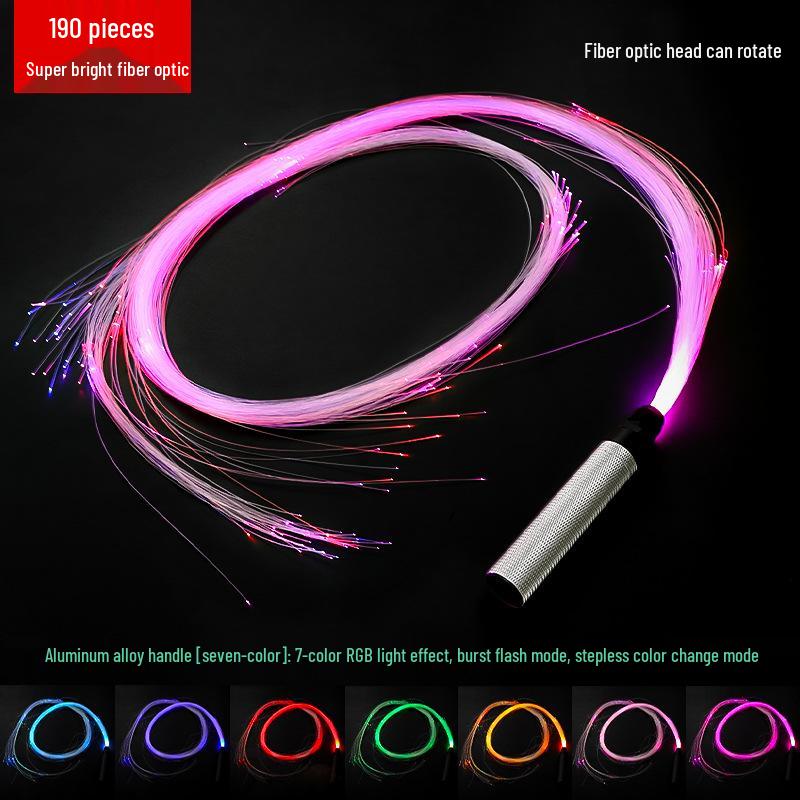 

Перезаряжаемый от USB 7-цветный светодиодный мигающий оптоволоконный хлыст - игрушка для создания сценической атмосферы RGB 7-Color