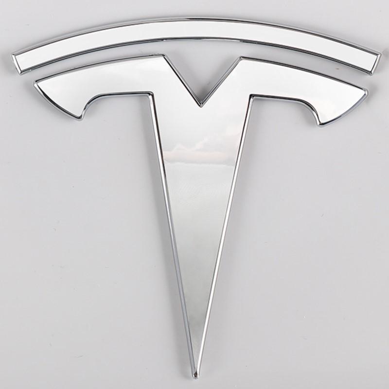 For Tesla Model 3 Mode Y Zinc Alloy Car Front Hood Logo Sticker Styling Auto Body Rear Trunk Emblem With Radian Accessories