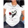 European Sizes 1 Set of Large Size Women's Scorpion and Scorpion Rose Print T-shirt, with Trust No Letter-style, Women's Fashion T-shirt