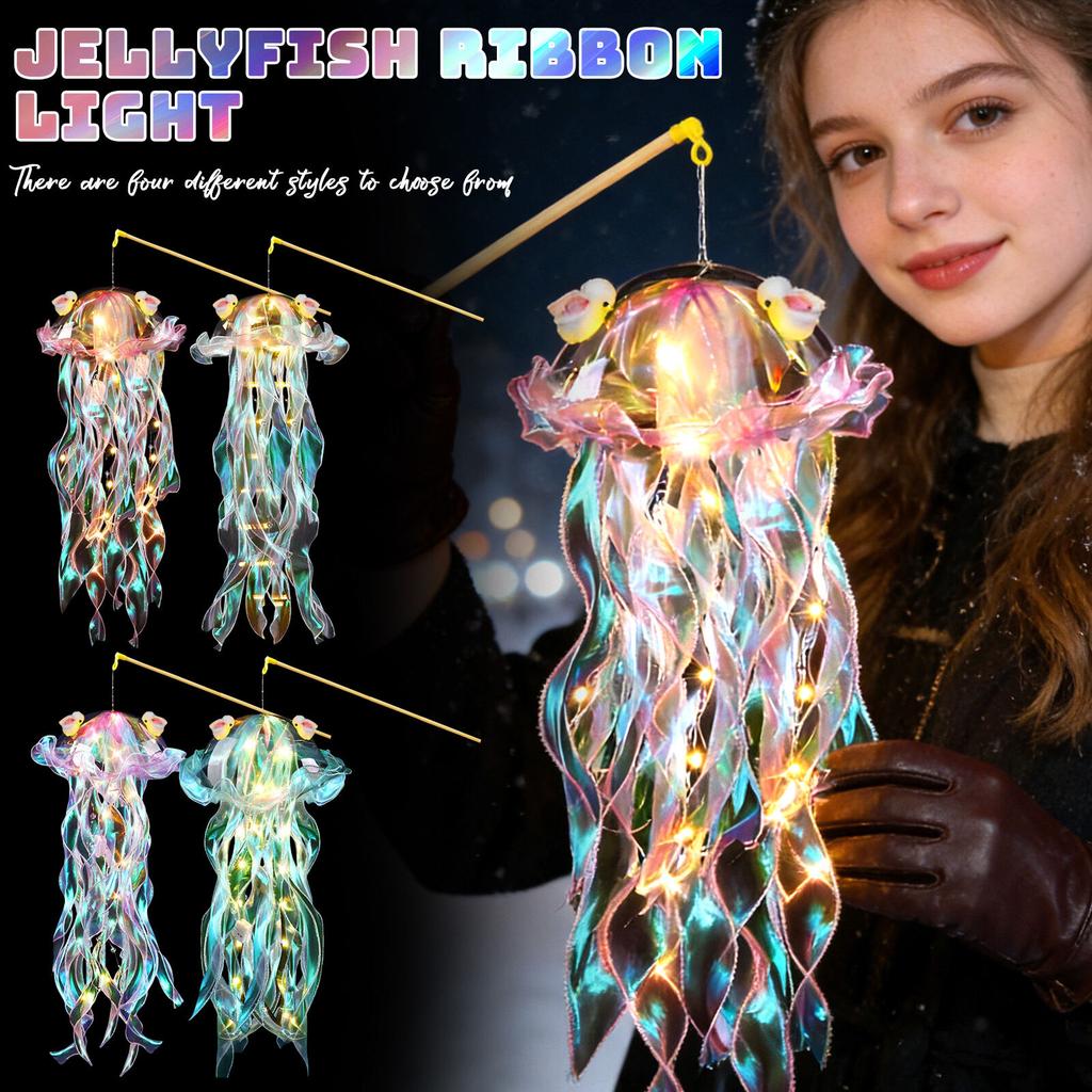 Interesting DIY Lighting Gifts, The Handmade Ribbon Jellyfish Lamp, DIY Paint Lamp Set, New Year Decorations, New Year Gifts