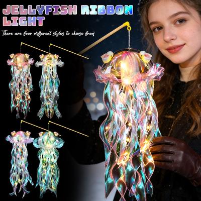 Interesting DIY Lighting Gifts, The Handmade Ribbon Jellyfish Lamp, DIY Paint Lamp Set, New Year Decorations, New Year Gifts