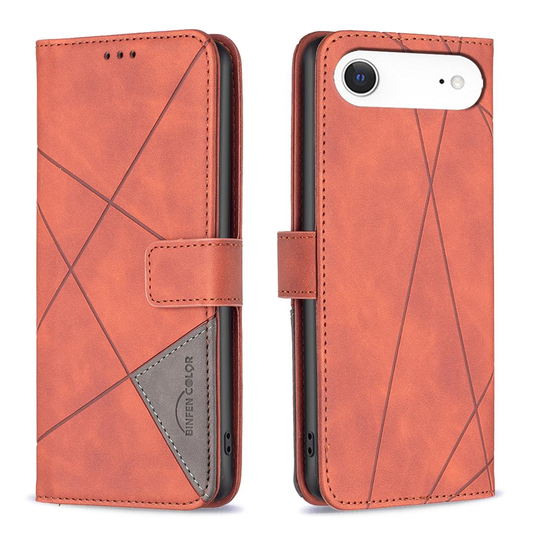 

Для iPhone Air Чохол-гаманець BINFEN COLOR З підставкою Геометричний тиснений шкіряний чохол D