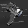 LED Rechargeable Searchlight High Power Handheld Spotlight with Solar Charging Stand Portable Work Light for Camping Hiking Emergency