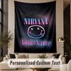 Custom Text Tapestry Nirvana Print Wall Tapestry Indoor Living Room Wall Decor