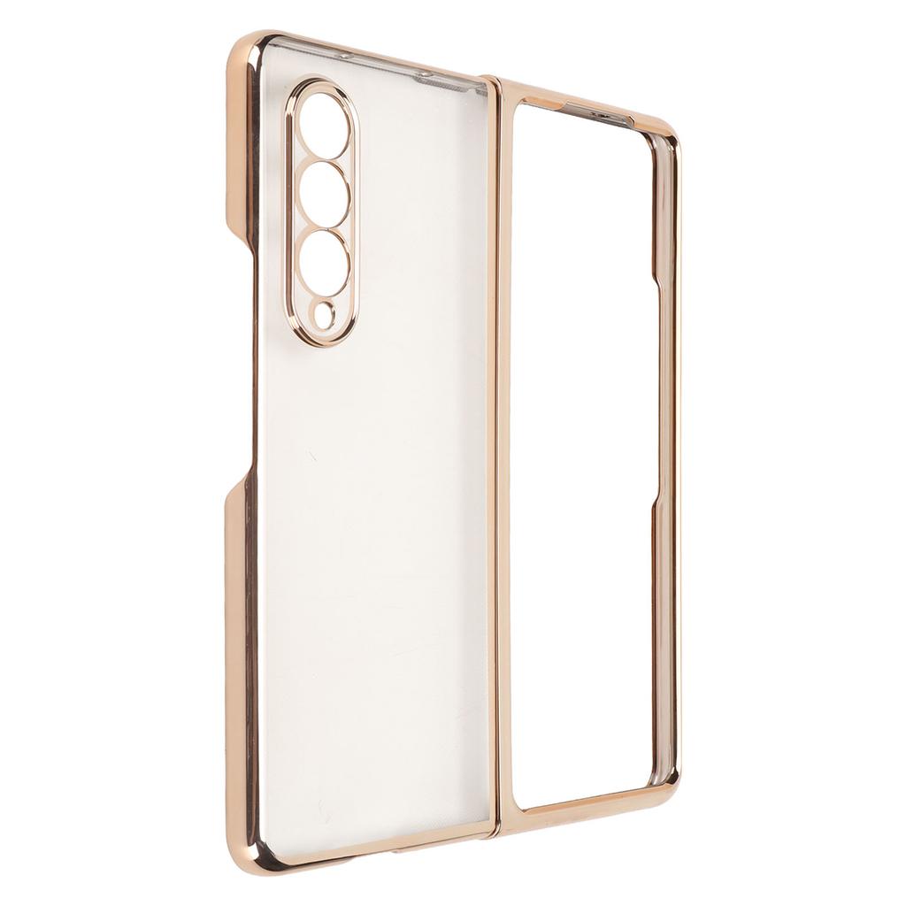 Electroplated Front Back Phone Case Scratch Resistant Front Back Protective Cover for Samsung Galaxy Z Fold 3 Folding