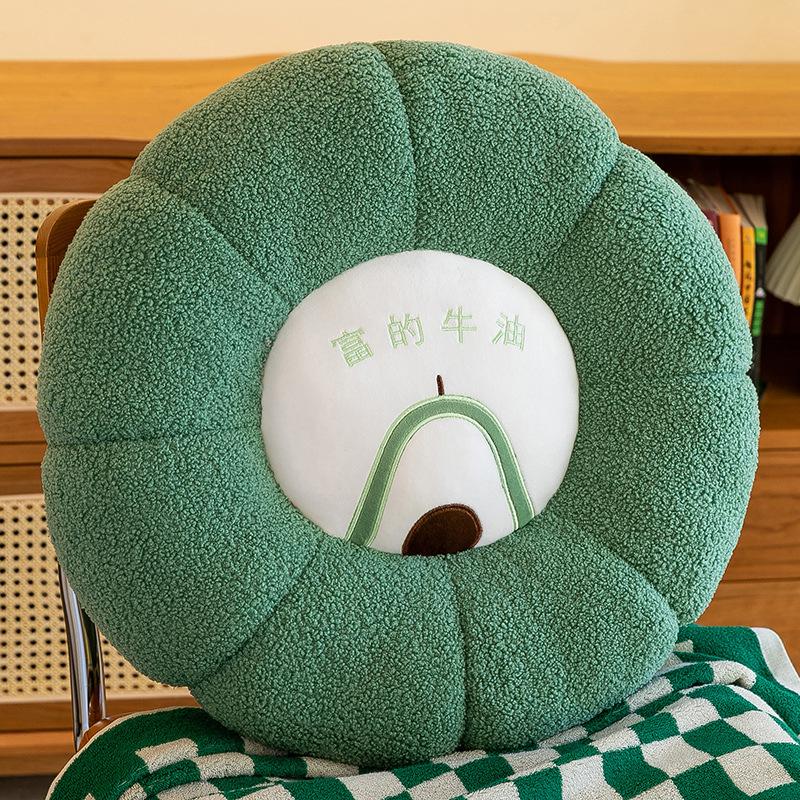 

Pumpkin cushion persimmon Ruyi seat cushion sleeping pillow plush toy home sofa ornament office nap pillow 40 cm 0.5kg зелёный