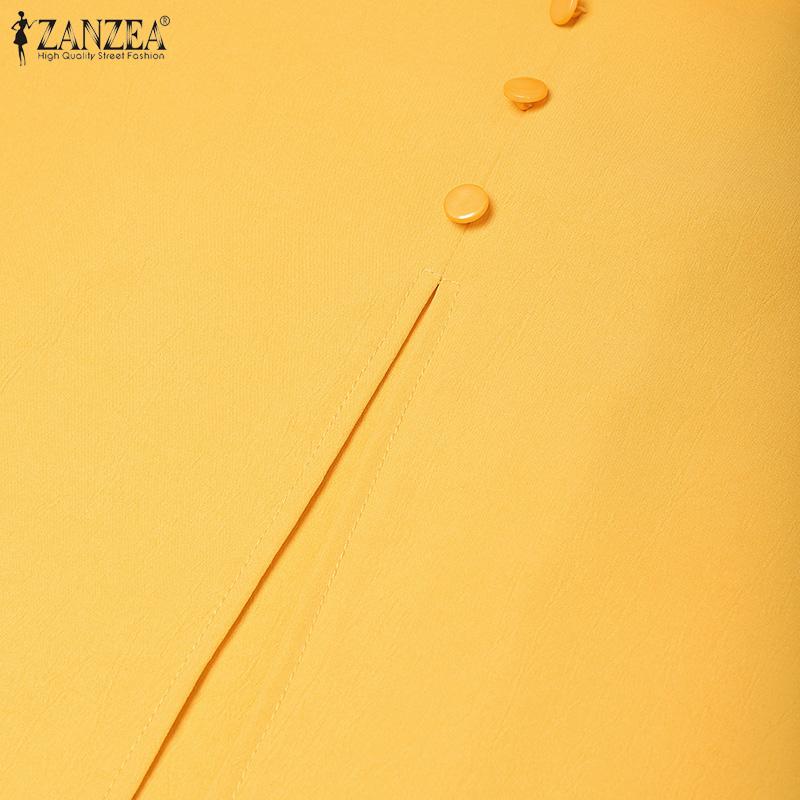 ZANZEA Women Casual Round Neck Short Sleeve Summer Embroidery Dress