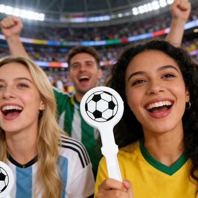 WTEMPO 4pcs DIY Football Game Clappers Football Match Support Clapper Concert Birthday Party Cheering Props