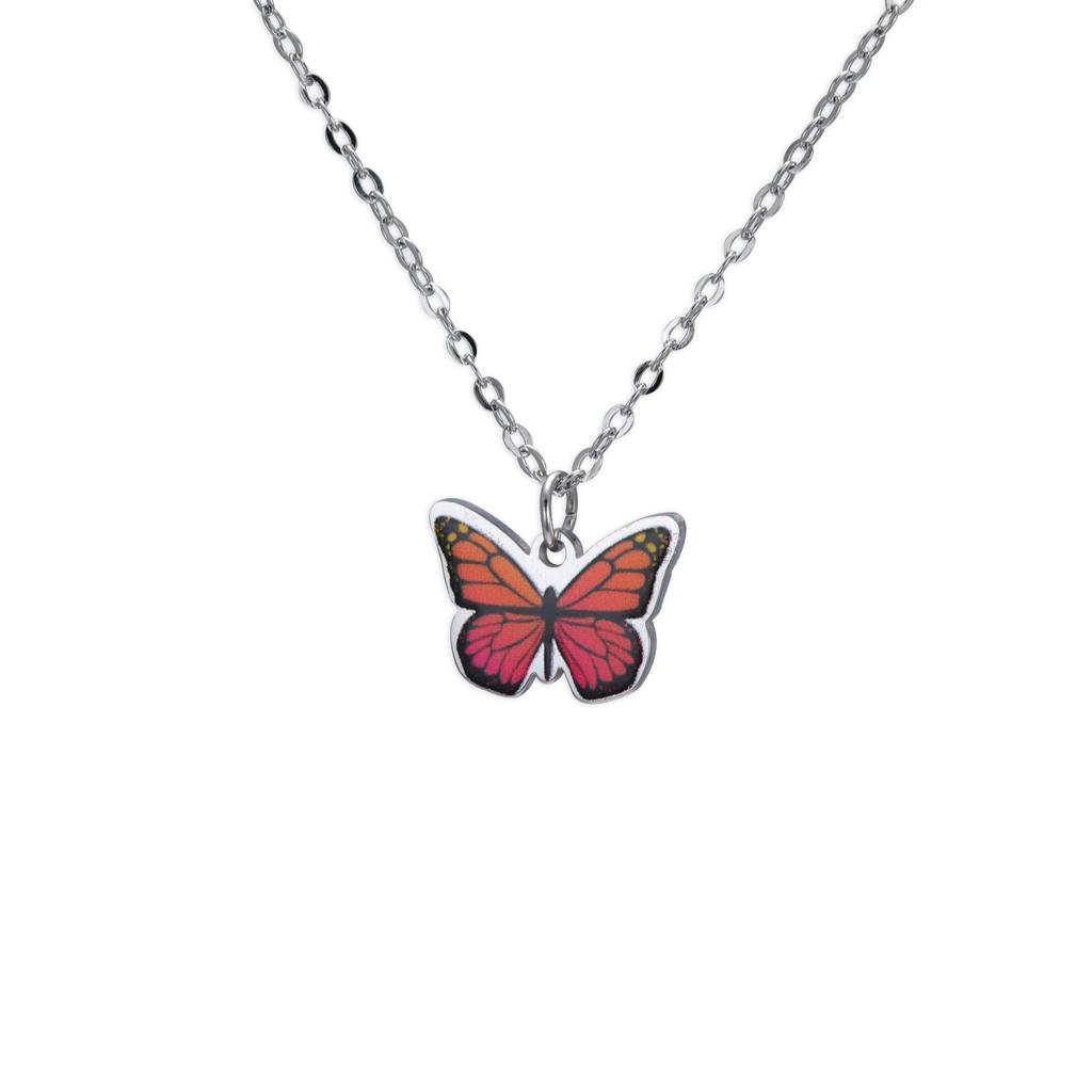 Teamer Colorful Butterfly Necklace For Women Girls Gold Color Stainless Steel Birthday Fashion Jewelry Gift Wholesale 2026 New
