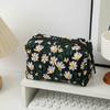 Breathable Canvas Toiletry Organizer With Flower Embroidery For Women And Men