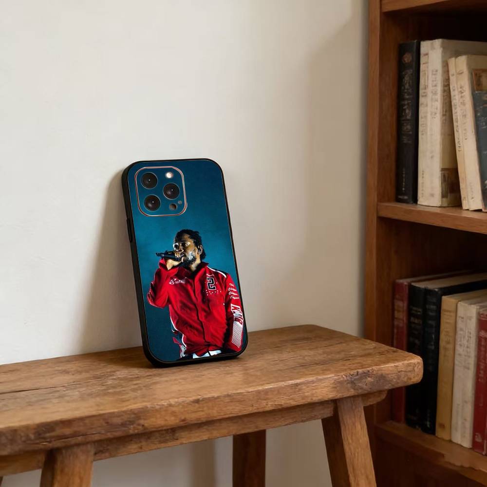 Rapper K-Kendrick Lamar Phone Case For iPhone 17,16,15,14,13,12,11 Plus,Pro Max,XS,Soft Silicone Black Cover