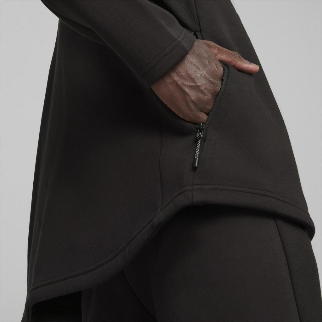 Puma Men's Black Full-Zip Hooded Jacket With White Logo And Zipper Pockets 681184-01