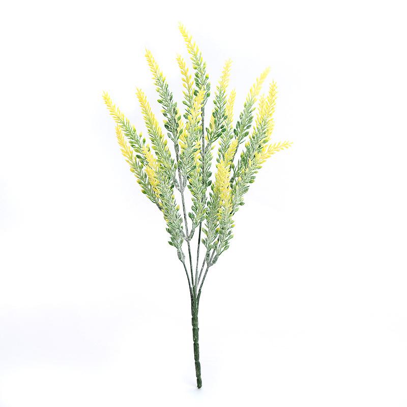 5pcs Artificial Flowers Romantic Lavender Provence Plastic Home Decorative Vase for Wedding Decor Grain Christmas Fake Plant Brown