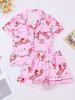 2025 Summer Multi-Color Print Short Sleeve Shorts Homewear Set