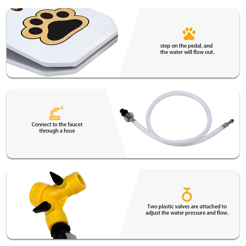 Outdoor Dog Water Fountain Solid Coated Metal Pet Sprinkler Step on Water Feeder Dog Sprinkler Toy for Garden Backyard