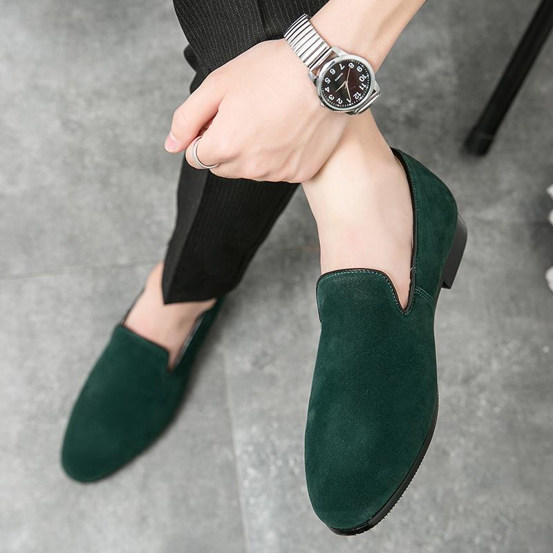 Fashion Suede Leather Shoes Men Mules Classic Business For Male Luxury Driving Shoes Men Loafers Design Shoes Slip-On Men Dress Shoes