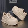 sponge cake thick sole height increase cm small women's shoes leather board shoes women's casual sports shoes lightweight white shoes