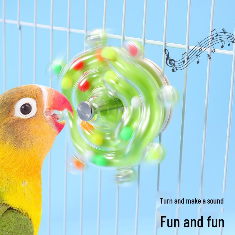 Parrot Spinner Fun: Flying Saucer Bird Toy for Boredom Relief and Chewing, Birdcage Decoration