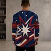 Men S Plus Size Round Neck Long Sleeve Printed T Shirt Red Blue White Casual Pullover