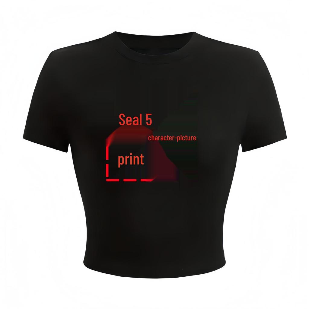 Women's Slim-Fit Cross-Strap Crop Top with Custom Printing, Short-Sleeve Tee