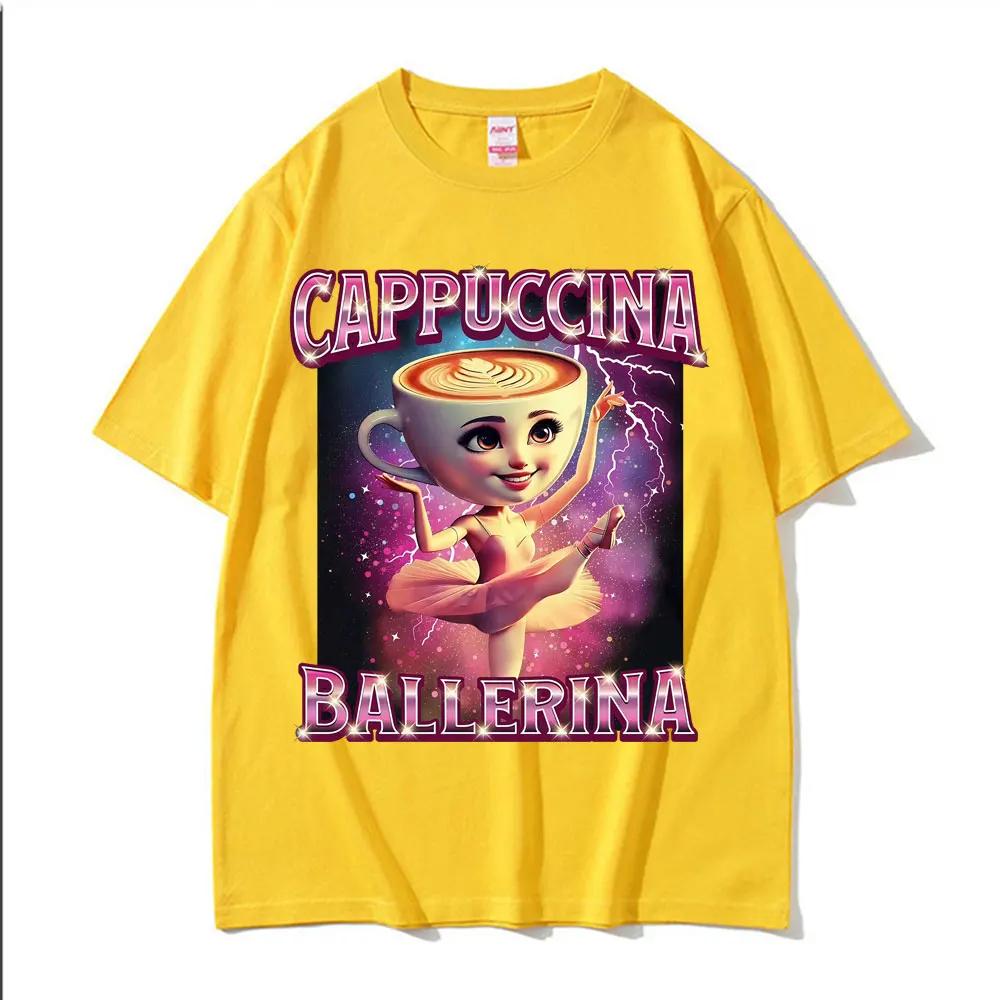 Cappuccina Ballerina Funnu Italian Brainrot Meme T-shirt Womens Fashion Trend T-shirt Casual T-shirt