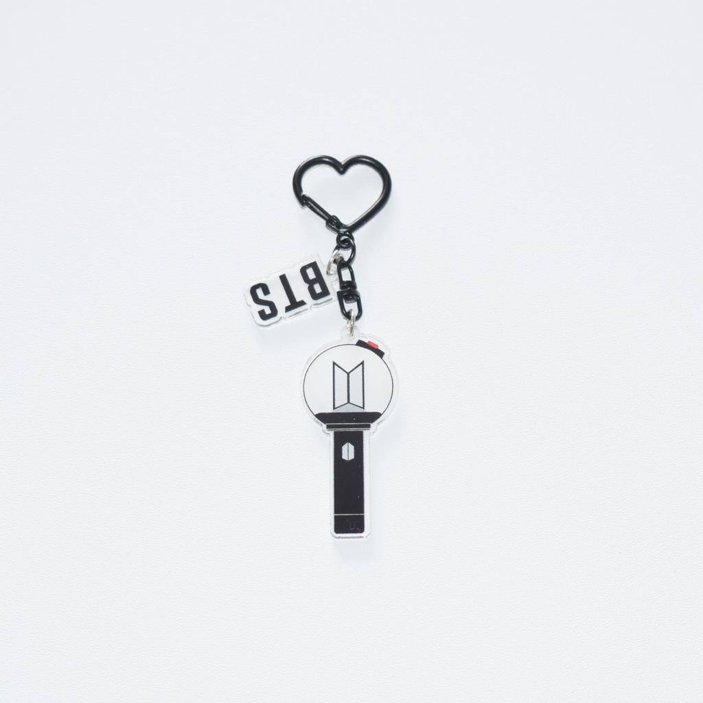 BTS (LEGER) Ventilator Steun Sleutelhangers, Schattige Cartoon-thema Acryl Hangers, Draagbare Decoratieve Bedeltjes