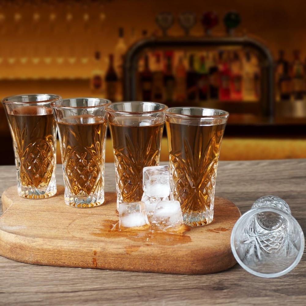 4pcs Plastic Shot Glasses 2oz Tequila Glasses Heavy Base Shot Glass Cordial Glasses for Vodka Tequila Shot Glasses