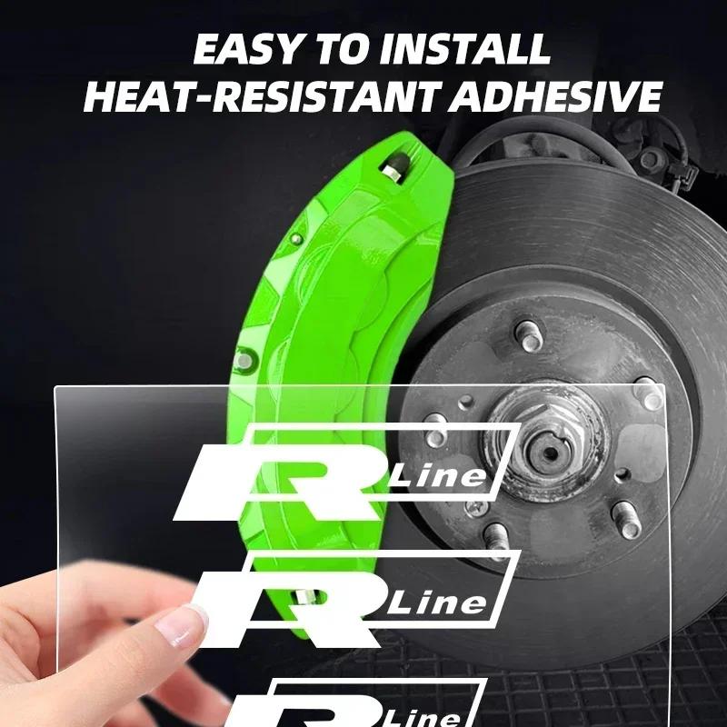 New 1set Car Brake Caliper Sticker Heat Resistant Decal For Volkswagen Tiguan Bora POLO PASSAT CC Touran GOLF Jetta Arteon