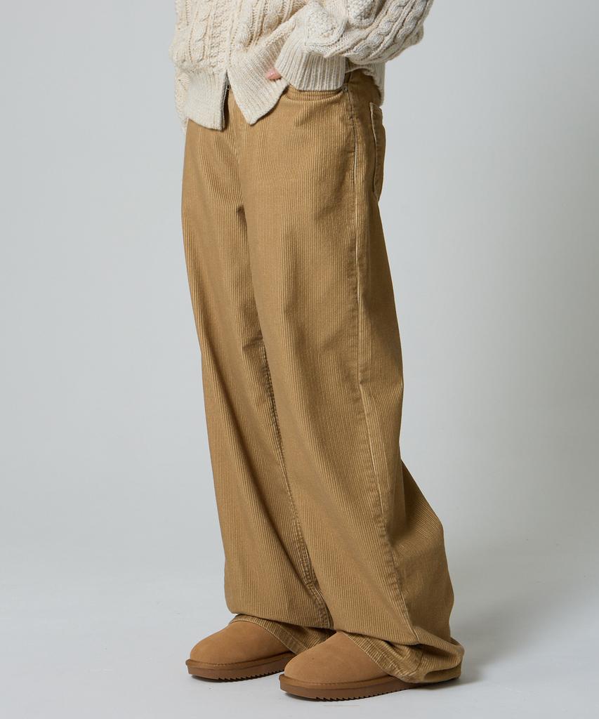 UNKNOWN PLANET Daily Wide Corduroy Pants Beige