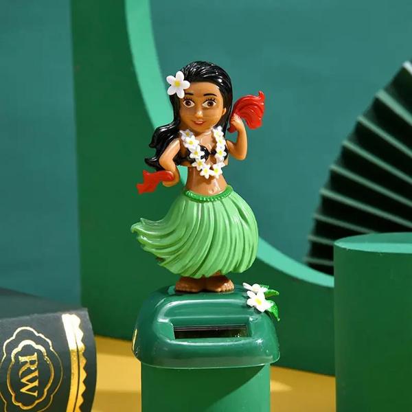 1st Bil Creative Solar Svängande Hawaiian Girl Dockornament Bildekorationer Hula Girl Svängande Tecknad bilprydnadsföremål