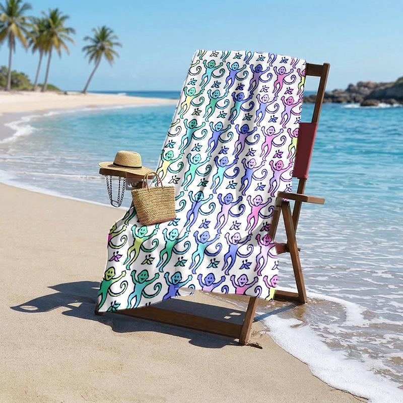 Monkey Fashion Beach Towel: Ideal for Summer Adventures Soft, absorbent and quick drying suitable for swimming and bathing