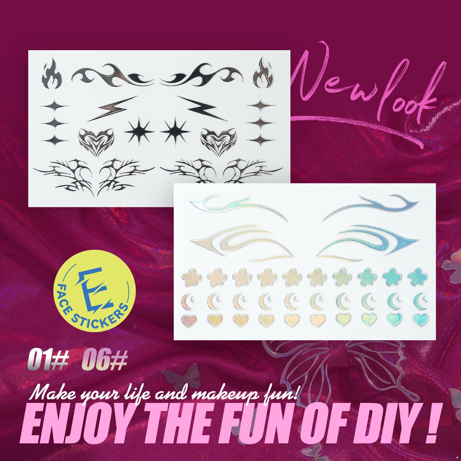 

Stick Rhinestone Stickers for Face Body Art Makeup Glitter Eye Gems Festival Cosplay Costume Party Accessories One Size