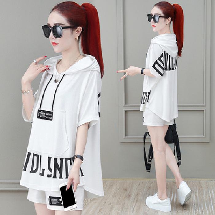 Women's Summer Sportswear Set: Trendy Sweatshirt and Shorts Two-Piece Suit (2021)