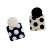 Flower Round Stud Earrings Temperament Jewelry Gift Elegant Polka Dot Earrings  Party