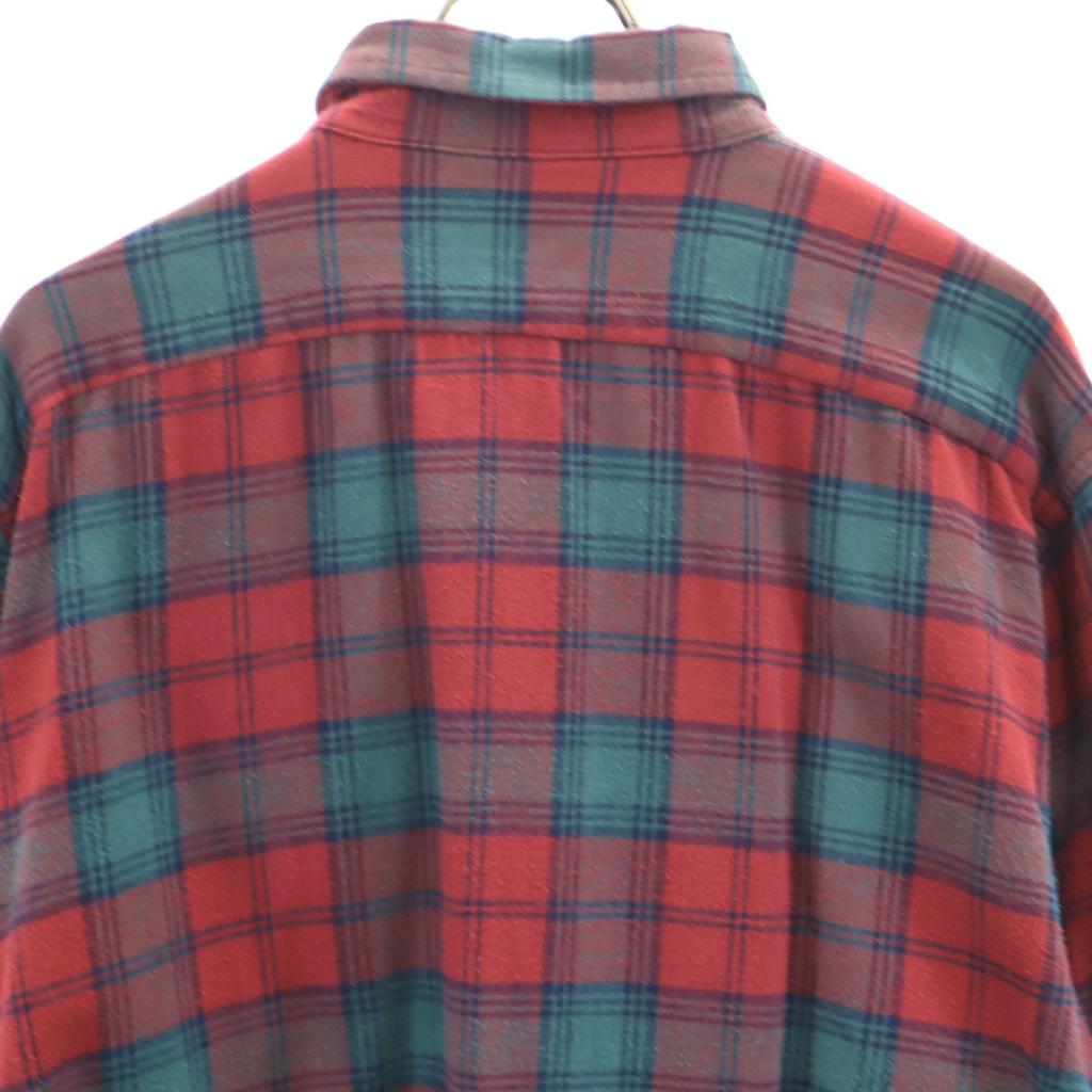 L.L.BEAN 80s Vintage Made In USA Check Pattern Long Sleeve Cotton Shirt Men's Used
