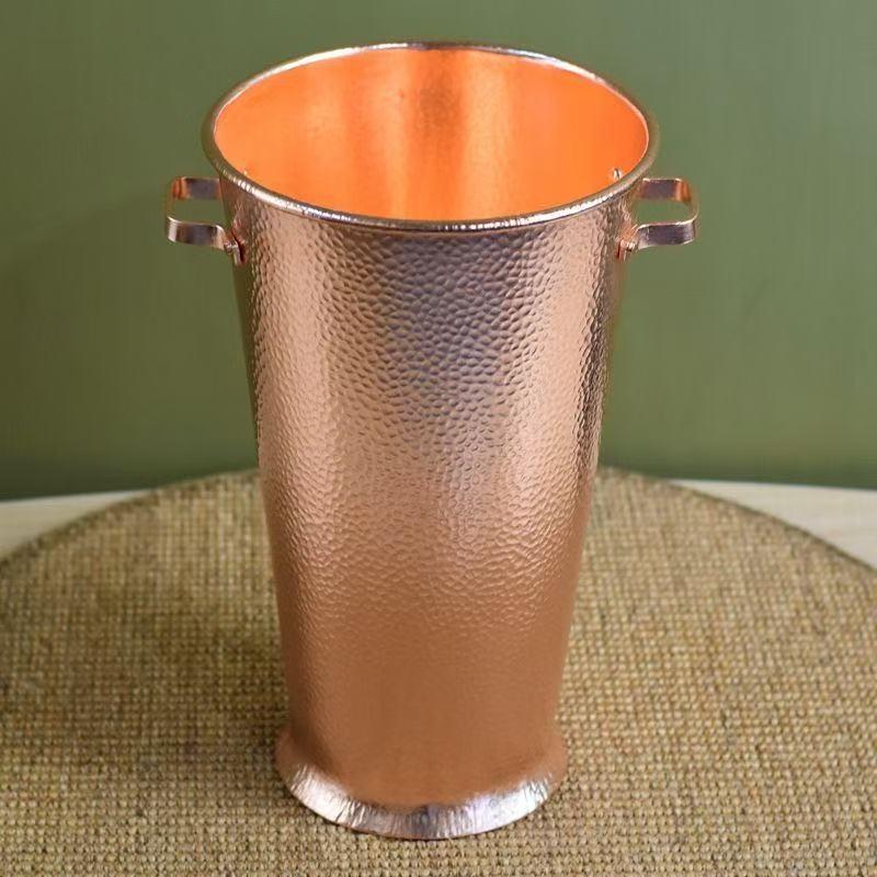 Handcrafted Pure Copper Ice Bucket  Creativity Retro Large Size Beer and Beverage Ice Cube Storage Bucket Drinkware Tableware