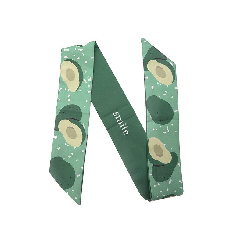 Spring/Summer Fruit Silk Scarf: Cute Headband, Ribbon Tie, Skinny Bag Tie, Souvenir Box Gift.
