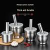 304 Stainless Steel Garlic & Medicine Grinder Set - Handheld Masher, Mincer, Mortar & Pestle