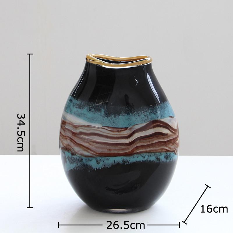 Creative Stained Glass Glass Vase Handicrafts Flower Pots Table Decoration Flowers Arrangement Floral Vases Room Aesthetic Decor