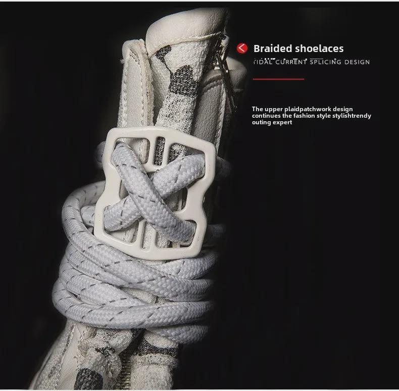 2025 Trendy High-Top Korean Style Couple Sneakers - Men's Large Size Fashion Sports Shoes for Spring & Autumn