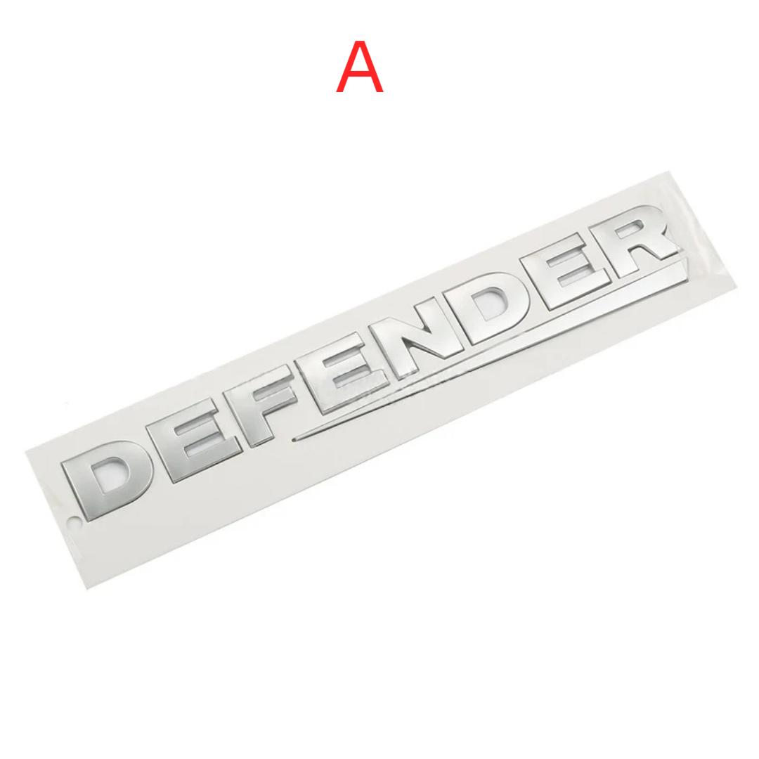 

3D рельефные буквы из АБС-пластика Defender на заднем багажнике, эмблема на задней двери, наклейки-наклейки для L/R/over Defender, аксессуары для стайлинга автомобилей A
