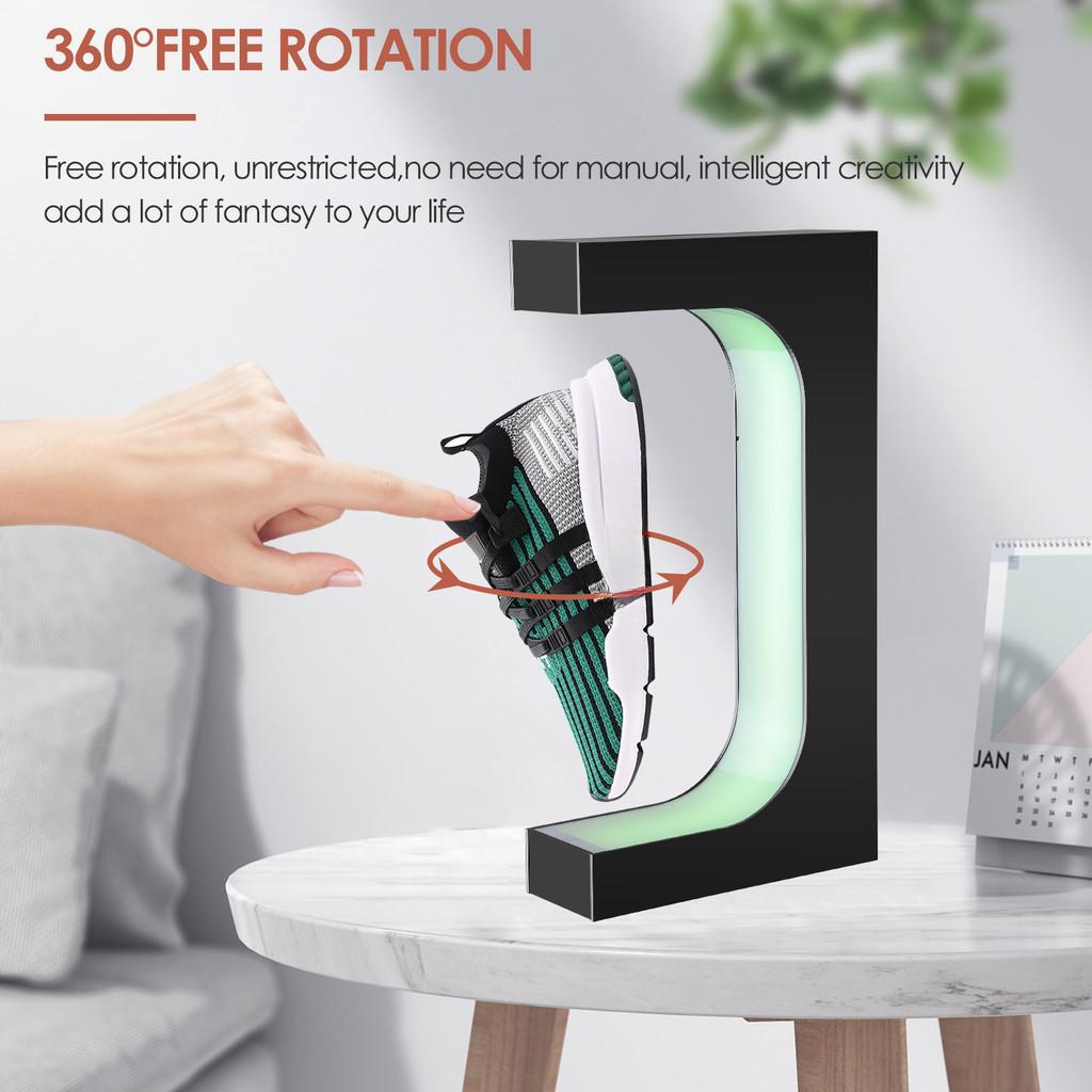 7 Colors LED Light Levitation Sneaker Holder Advertising Store Magnetic Levitation Stand Magnetic Floating Shoe Display Stand