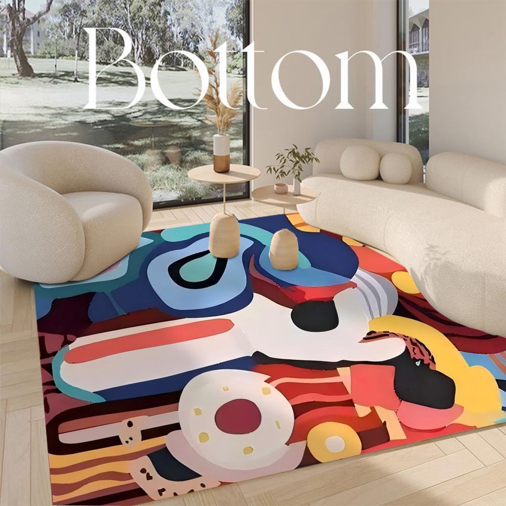 Moderne Eenvoudige Vloerkleed voor Huis Woonkamer Kleur Graffiti Tapijt Slaapkamerkleden Antislip Flanellen Kleed Machinewasbaar Deurmat 40x60cm