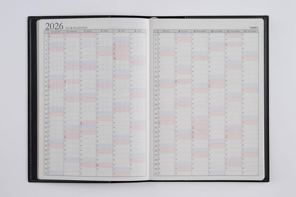 Takahashi 2026 A5 Weekly Desk Casual Size Moss 436 December Diary, 6, Green, No. (Starts 2025)