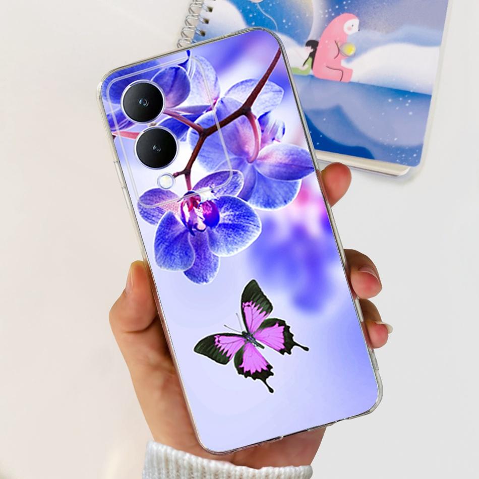 For Vivo Y17s Case 2023 Elegant Pattern Soft Silicone TPU Phone Back Cover For Vivo Y17s 4G VivoY17s Y 17S Bumper